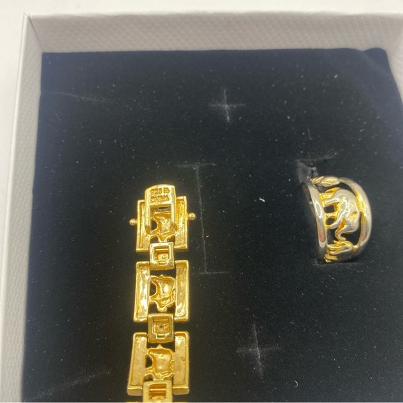 Vintage Bracelet and ring size 6 Two-tone 925 China Sterling Silver 10k GP - Picture 8 of 14